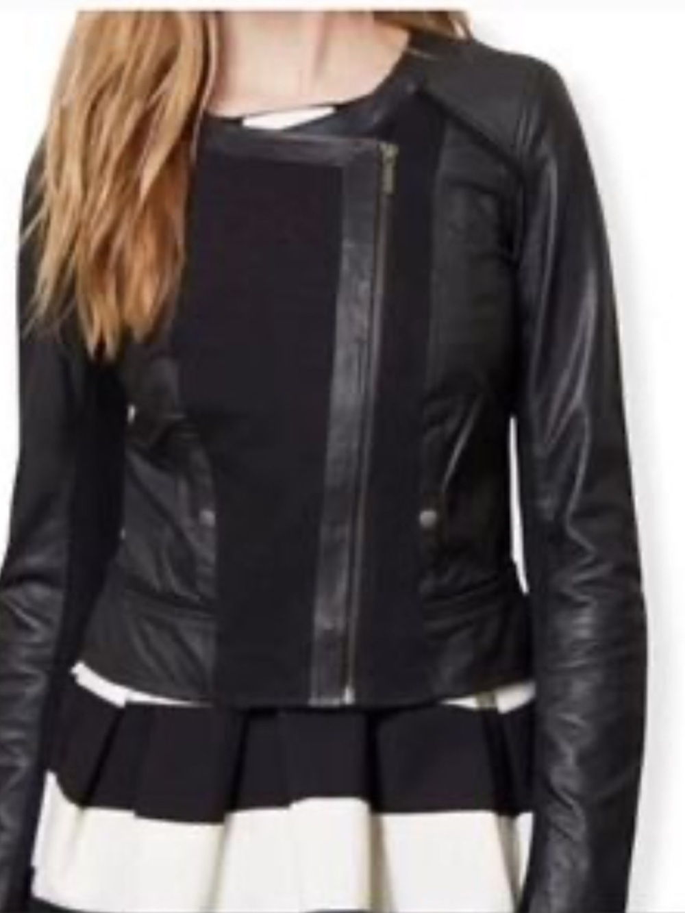 Anthropologie Elevenses Fosters Moto Leather Jacket